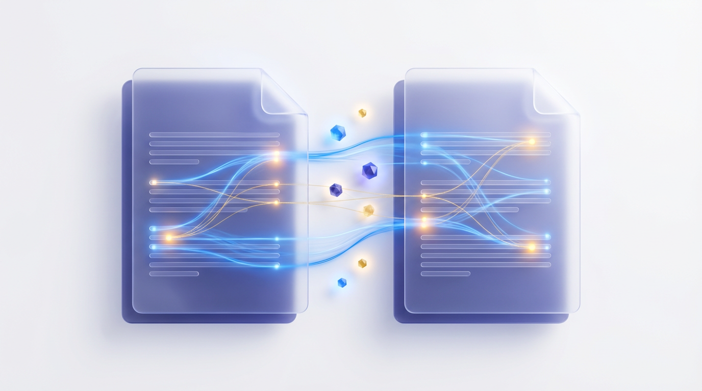 Intelligent document comparison with AI-highlighted changes