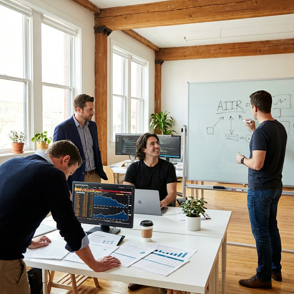 The AIIR founding team collaborating in their office